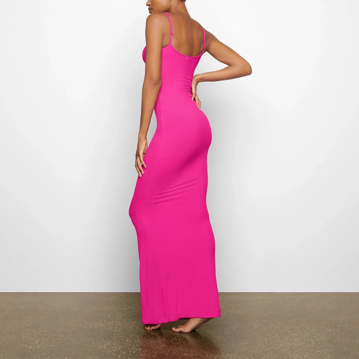 Skims Soft Lounge Long Slip Dress - Hot Pink