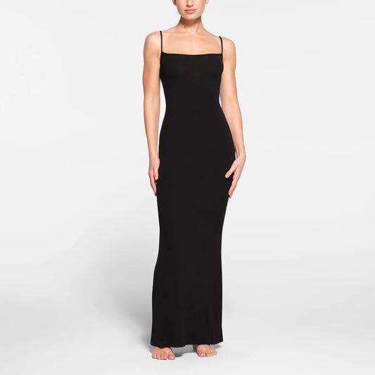 Skims Soft Lounge Slip Dress - Onyx